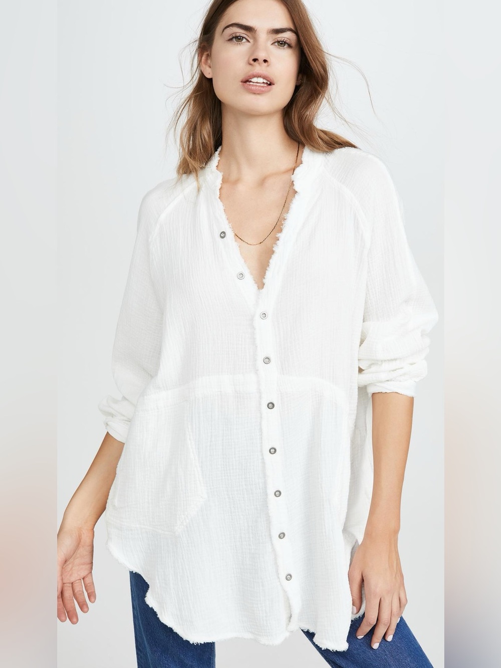 We The Free Summer Daydream Long Sleeve Button Down Shirt